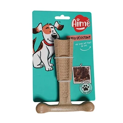 Image of Aimé Chew Toy for Chicken Dog 14 cm Bone Medium and Large Dogs Made of Bamboo Nylon Fibres that Promotes Oral Hygiene