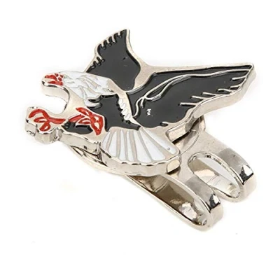 Image of RiToEasysports Portable Mini Golf Ball Marker Hat Clip,Black Eagle Pattern with Magnetic