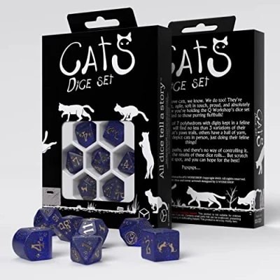 Image of Q Workshop 96283 Cats Modern Dice Set: Meowster (7) Cardgame