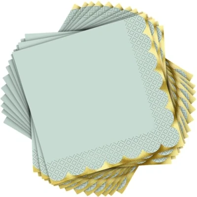 Image of Unique 28832 Foil Stamped Paper Napkins 16.5 cm Pastel Ice Cream Summer Party 16 Count (Pack of 1)