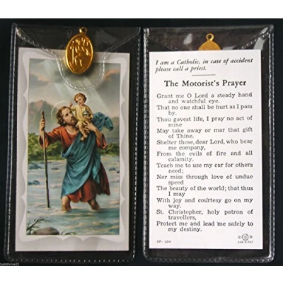 Image of St Christopher Prayer Card and Medal