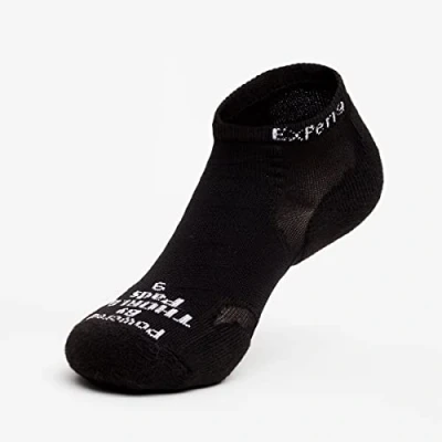 Image of 1 Pair Solid Black Experia By Cushioned Running Micro Mini Crew Socks Unisex 5.5 7.5 Thorlos