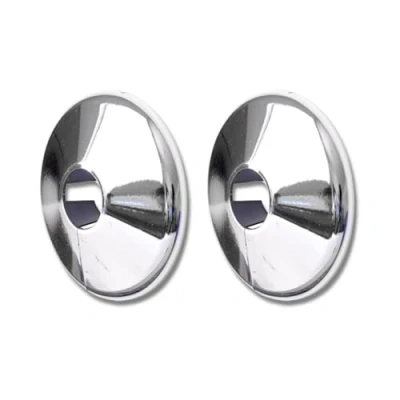 Image of HomeZone Chrome Radiator Pipe Collars 15mm Hole Cover Steel Wall Tap Plate Concealing Covers Home Decor DIY (2 Pack)