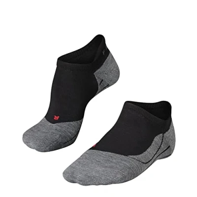 Image of 1 Pair Black / Grey RU4 Invisible Light Volume Ergonomic Cushioned Running Socks Ladies 2.5 3.5 Falke