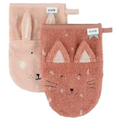 Image of Trixie Washcloths 2 Pack Mrs. Cat/Mrs. Rabbit