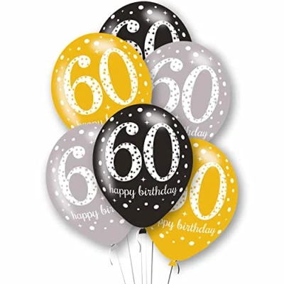 Image of Amscan 9912761 Rtl Balloon Pk6 27Cm Age 60
