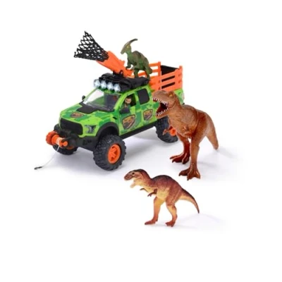 Image of Dickie Toys Car Ford Raptor Dinosaur Vehicle Hunter, Includes 3 Dinosaurs, Light &amp; Sound, Ages 3+, Unisex Children&#039;s Toy
