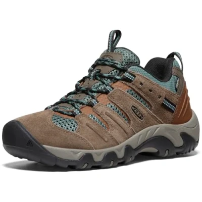 Image of KEEN Women&#039;s Headout Waterproof Hiking Shoes, Shitake/Dark Forest, 7.5 UK