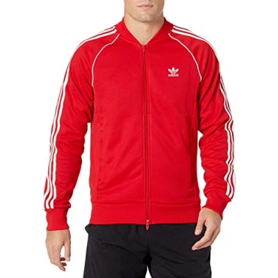 Image of adidas Originals mens Adicolor Classics Primeblue SST Track Jacket Scarlet/White Medium