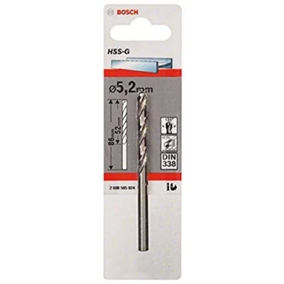 Image of Bosch Professional 1x Metal Drill bits HSS G DIN 338 (for metal, Ø 5.2 x 52 86 mm, Accessory Driver)