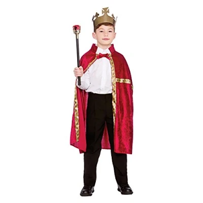 Image of Wicked Costumes Kids Unisex Deluxe King/Queens Crown &amp; Robe Large (8 10 Years)
