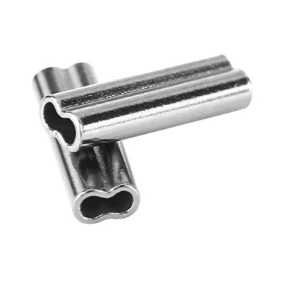 Image of Yosoo Fishing Copper Tube, 100 Pieces Double Barrel Ferrule Crimping Loop Sleeve Line Tube Leader for Wire Rope and Cable End(1.2mm*10mm)