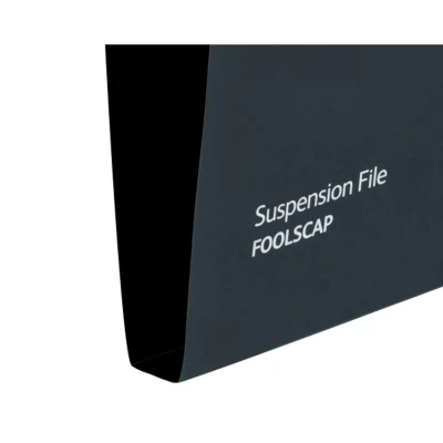 Image of Rexel Foolscap Heavy Duty Suspension Files with Tabs and Inserts for Filing Cabinets, 30 mm base, Polypropylene, Black, Crystalfile Extra, Pack of 25, 3000081