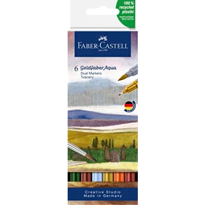 Image of Faber Castell Creative Studio Goldfaber Aqua Dual Marker, Tuscany, Wallet Of 1, For Art, Craft, Drawing, Sketching, Home, School, University, Colouring