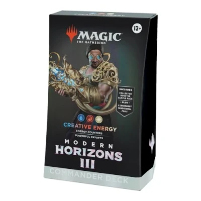 Image of Magic: The Gathering Modern Horizons 3 Commander Deck Creative Energy (100 Card Deck, 2 Collector Booster Sample Pack + Accessories) (English Version)