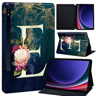 Image of Slim Case for Samsung Galaxy Tab S9 11 Inch 2023 Model (SM X710/X716/X718),Tab FE 10.9&quot;(2023) X510 X516 Lightweight Stand Smart Hard Shell All New Tablet (initial letter E)