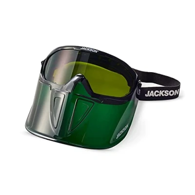 Image of Jackson Safety GPL530 Premium Goggles with detachable Faceshield, Green, Shade 3 IR protective Lens, anti fog EN 166 CE Certified 21001
