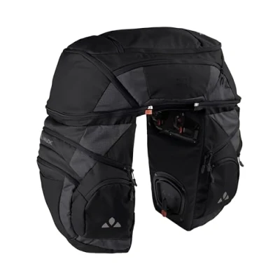 Image of VAUDE Karakorum Pro 68 L pannier bag for bicycles in black, Stylish bike rack bag, 100% Waterproof, Rear pannier, Easy Attachment