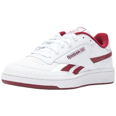 Image of Reebok Unisex Club C Revenge Sneaker, White Classic Burgundy, 7.5 UK