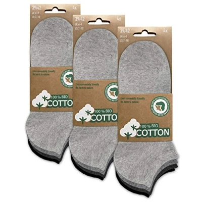 Image of Men&#039;s &amp; Women&#039;s Organic Cotton Sneaker Socks Short (4 8 12 Pairs) 43 46