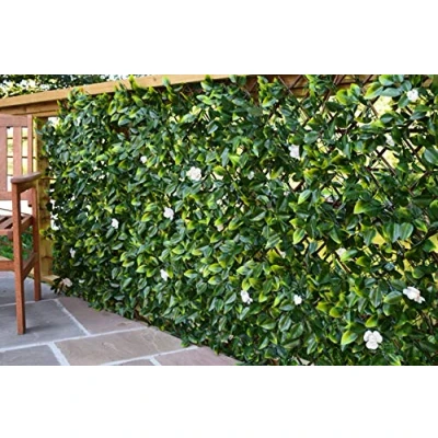 Image of Instant Hedging Artificial Screening Fencing Trellis Privacy Screen Garden Expanding Willow with Summer Flowers 2M x 1M Can Be Extended!