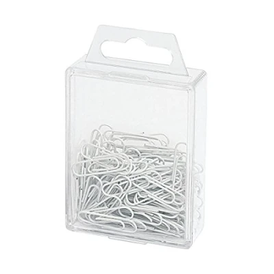 Image of Wedo 901244200 Metal Plastic Coated Paper Clips, 27 mm, Pack of 100 White