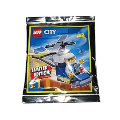 Image of LEGO City Policeman Minifigure &amp; Helicopter Foil Pack Set 952101 (Bagged)