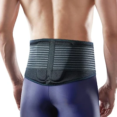 Image of OPPO Back Support Brace with Pad for Weakness in Lower &amp; Waist, Muscle Strains Sprains, Lumbar Ligament Sprain and Relief from Pain Spasm. Breathable Material Comfort Freshness