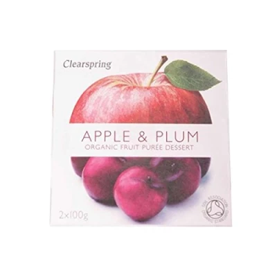 Image of Clearspring Apple &amp; Plum Puree Organic 12 x 2X100G