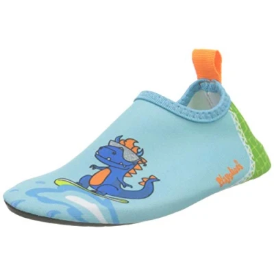 Image of Playshoes Barefoot Shoes Zapatillas para correr, Blue Green Dinosaur, 9 UK Child