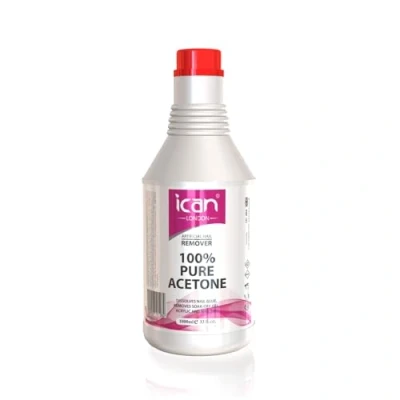 Image of Ican London 100% Pure Acetone Nail Polish Remover UV GEL Soak Off 1litre (1000ml) clear