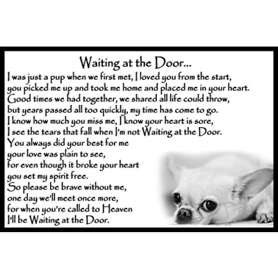 Image of Chihuahua Dog pet loss bereavement gift Flexible Fridge Magnet Memorial Waiting at the Door