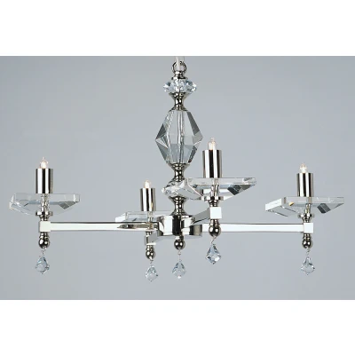 Image of Capri Optic Glass Pans 4 Arm Chandelier