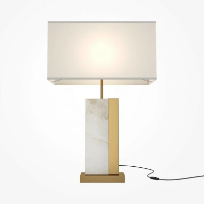 Image of Maytoni Bianco Modern Table Lamp with Shade Brass E27