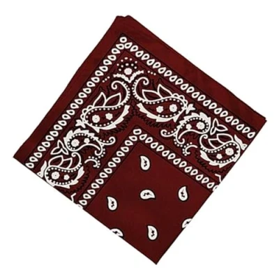 Image of Paisley Print Men&#039;s Cotton Funky Headband Scarf Headwear Bandana UK Wine