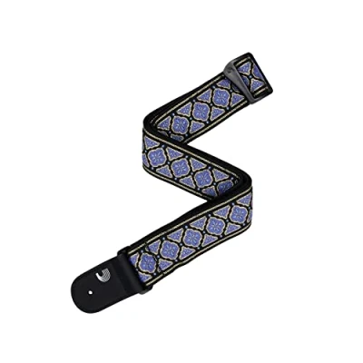 Image of D&#039;Addario Eco Comfort Woven Guitar Strap, Blue &amp; Gold