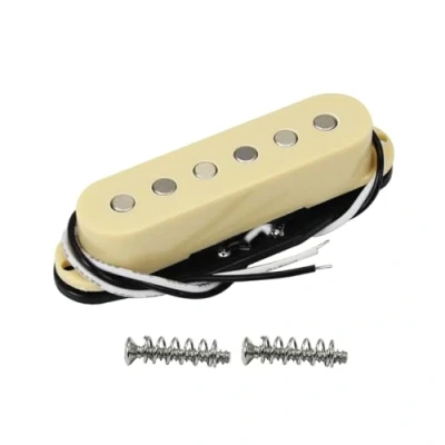 Image of FLEOR Alnico 5 ST Pickup Single Coil Guitar Neck Flat Pole for SQ Electric Guitar, Cream