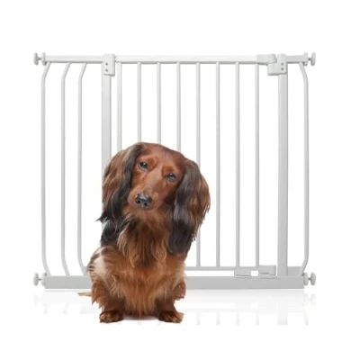 Image of Bettacare Elite Pressure Dog Gate, 80cm 89cm, Matt White, Fit Pet Gate for and Puppy, Barrier, Easy Installation