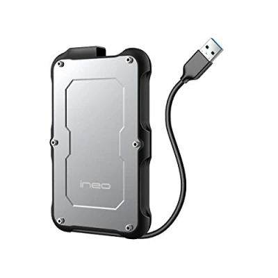 Image of ineo 2.5&quot; USB 3.0 Type A Rugged Waterproof &amp; Shockproof External Hard Drive Enclosure [T2580]
