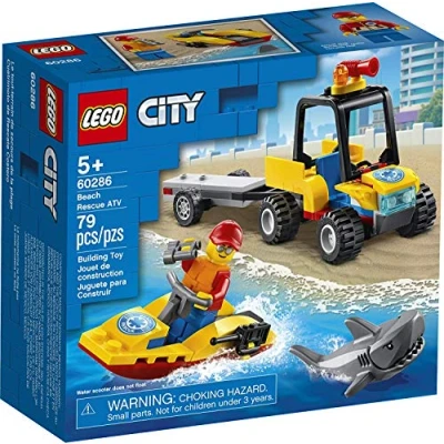 Image of LEGO City Beach Rescue ATV 60286 Building Kit; Fun Cool Toy for Kids, New 2021 (79 Pieces)