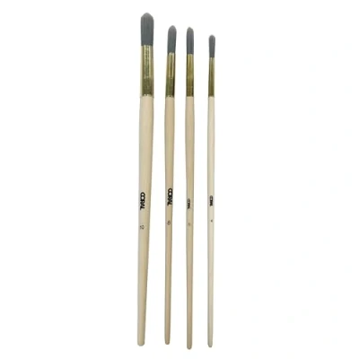 Image of CORAL 33301 Precision 4 piece pack set Round Fitch Paint Brushes with Platinum Easy Clean Filaments