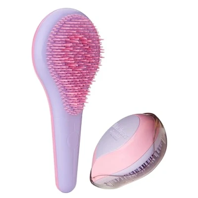 Image of Home and Travel Detangler Set Classic Brush for Healthy Hair Reduces Frizz Breakage Fine 2 Pc