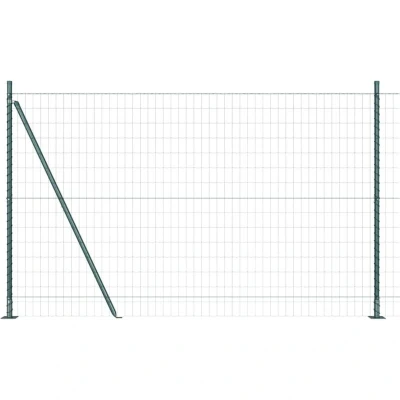 Image of vidaXL Euro Fence with 7 Flanged Posts 1.6x10 m Galvanised Steel