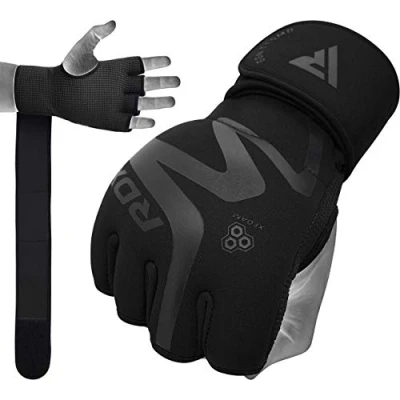 Image of RDX Boxing Inner Gloves Hand Wraps, Hybrid Design for Gym Weight Lifting Workout, 50Cm Long Wrist Support, Gel Padded Neoprene Under Mitts, MMA Muay Thai Martial Arts Training, kickboxing Punching