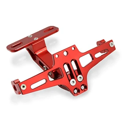 Image of Motorcycle CNC Aluminum license Registration Plate Holder Tail Tidy Fender Eliminator with LED Light for Z650 Z750 Z800 Z900 Z1000 Z1000SX/MT 01 MT 03 07 09 10 Red
