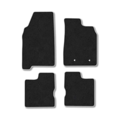 Image of Car Mats Compatible with Dacia Duster (2018 ) [With Passanger Drawer] Tailored Fit Grey Carpet Floor Set Accessory Custom 4 Pieces Anti Slip Backing &amp; Binding Trim Edge