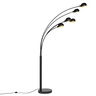 Image of Qazqa Modern Floor lamp 5 Black Sixties Marble Design Suitable for LED E14 Light Steel Living Room I Bedroom