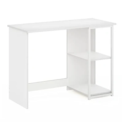 Image of Furinno Computer Desk, Wood, Solid White/White, 74.2 (D) x 101 (W) 45 (H) cm
