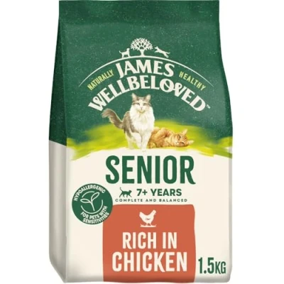 Image of James Wellbeloved Cat Senior Hypoallergenic Dry Food Chicken 1.5 kg