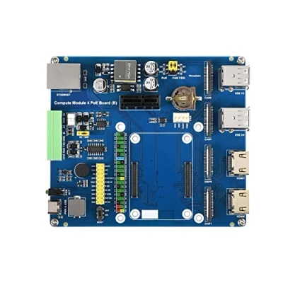 Image of Waveshare Compute Module 4 IO Board With PoE Feature (Type B) Suitable for All Variants of Raspberry Pi CM4